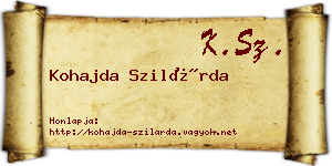 Kohajda Szilárda névjegykártya